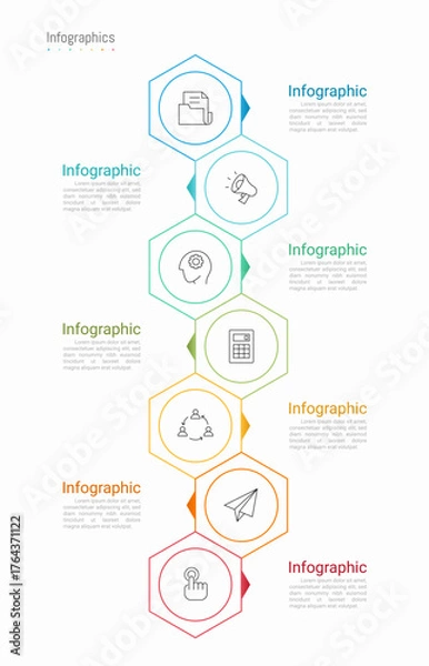 Fototapeta Infographic 7 options design elements for your business data. Vector Illustration.