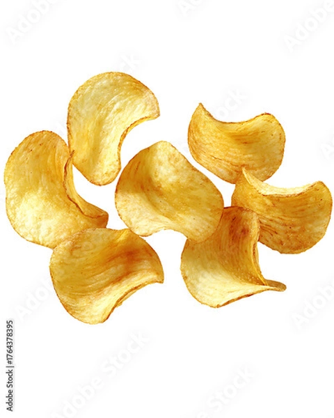 Obraz potato chips on white background.png
