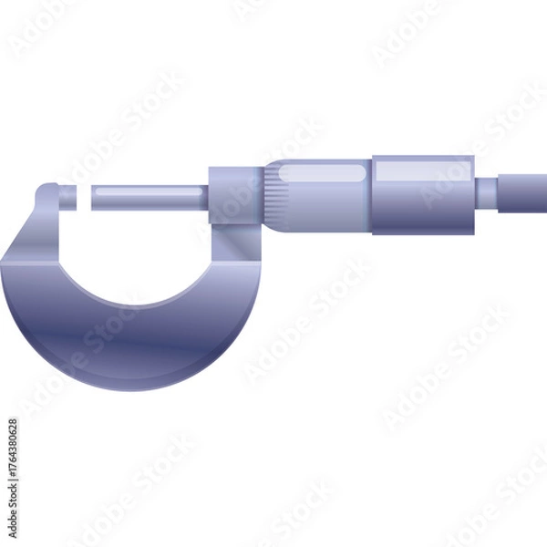 Fototapeta Precise Measuring Tool Micrometer Metallic Silver Tool Isolated On White Background Scientific Instrument For Accurate Measurements