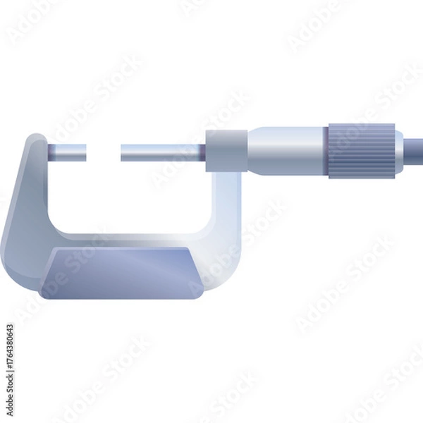 Fototapeta Precision Micrometer Tool for Accurate Measurements in Engineering and Manufacturing Environments Silver and Gray Metal Object Isolated on White