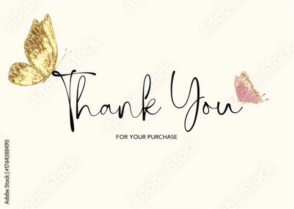 Obraz Butterfly Minimalist Simple Thank You Card