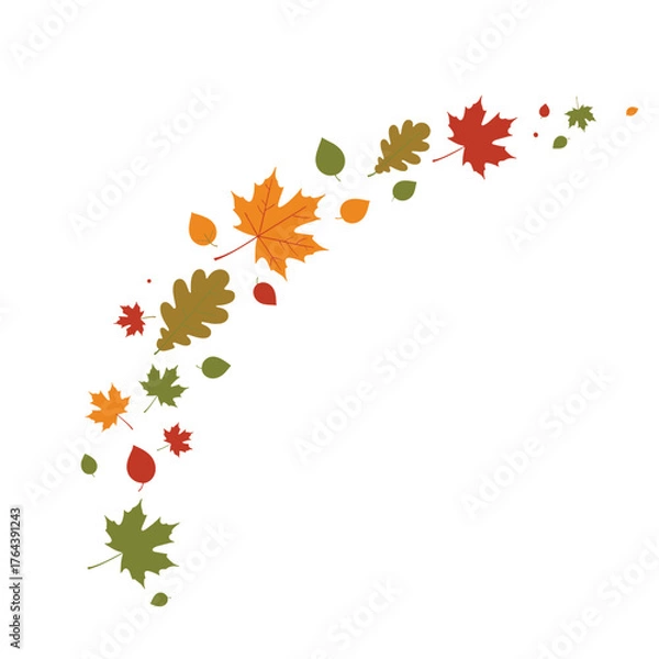 Obraz Autumn Leaves Cascade - A Colorful Seasonal Display.