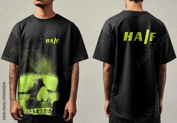 Obraz Graphic Skull Tshirt Mockup PSD