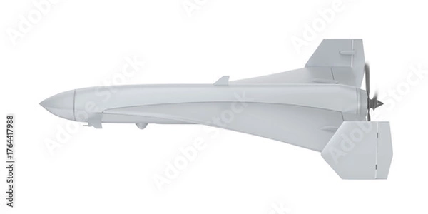 Fototapeta Side view of military surveillance drone on transparent background