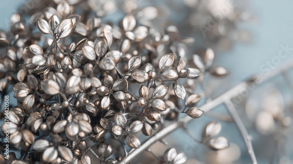 Obraz Ramas metálicas con microchips como hojas