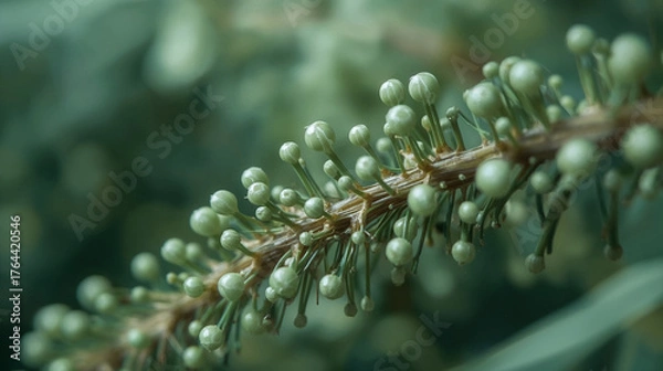 Obraz Ramas metálicas con microchips como hojas