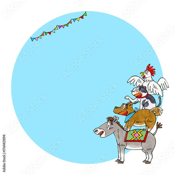 Obraz ブレーメンの音楽隊　コピースペース