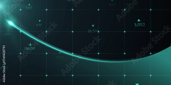 Obraz business vector illustration design Stock market charts or Forex trading charts for business and finance ideas.