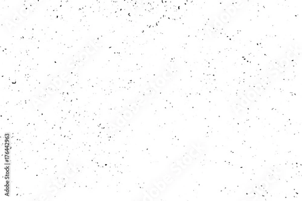 Obraz Distressed halftone grunge black and white vector illustration texture - bark beetle plaster on the wall background for creation abstract vintage effect with noise and grain.