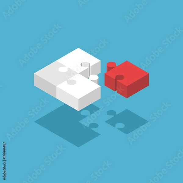 Obraz Isometric missing puzzle pieces