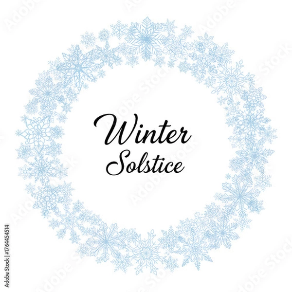 Fototapeta Elegant frosty snowflakes encircling seasonal greeting on a clean transparent space