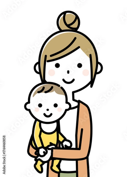 Fototapeta 赤ちゃんを抱っこするママ