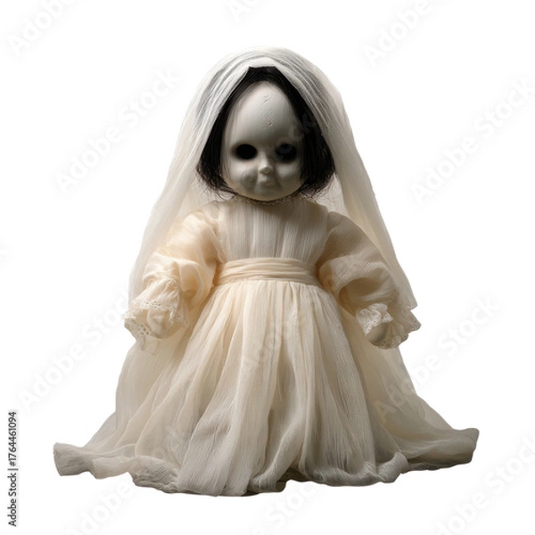 Fototapeta Eerily beautiful, with a clean white background