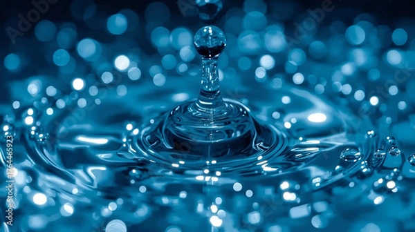 Obraz Nanobots limpiando contaminación en gota de agua