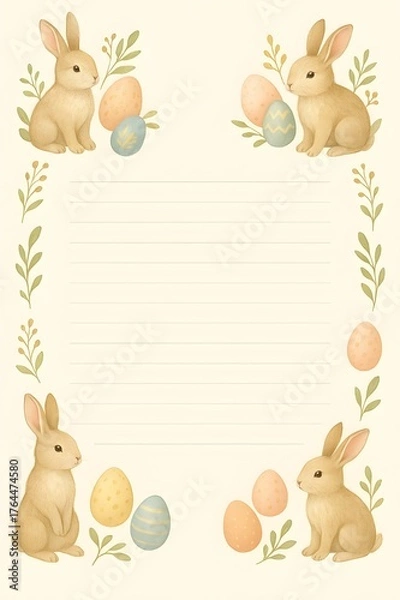Obraz Cute Rabbit Letterhead Template