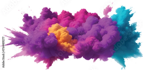 Fototapeta An abstract watercolor background design with colorful ink splashes on grunge paper makes a vivid artistic illustration or wallpaper pattern