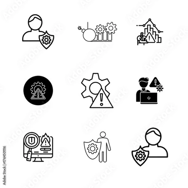 Fototapeta Crisis managment  icon set