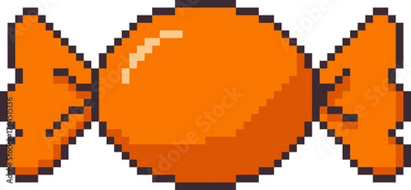 Obraz Pixel art halloween orage wrapped candy con