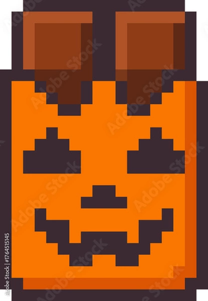 Obraz Pixel art halloween chocolate bar icon