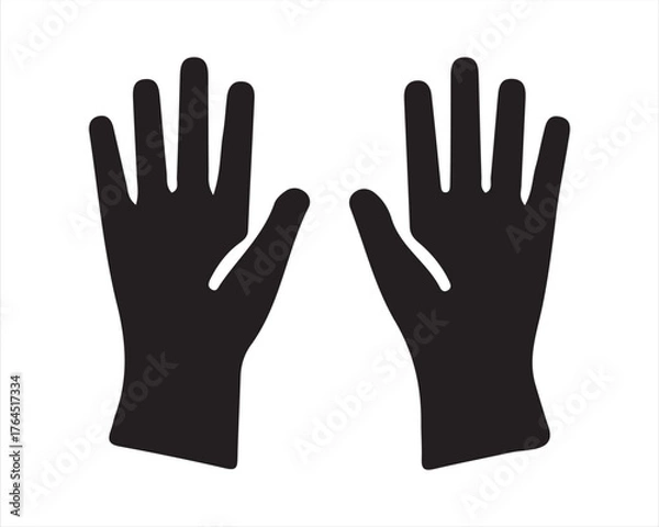 Obraz Black silhouette of two open hands with fingers spread