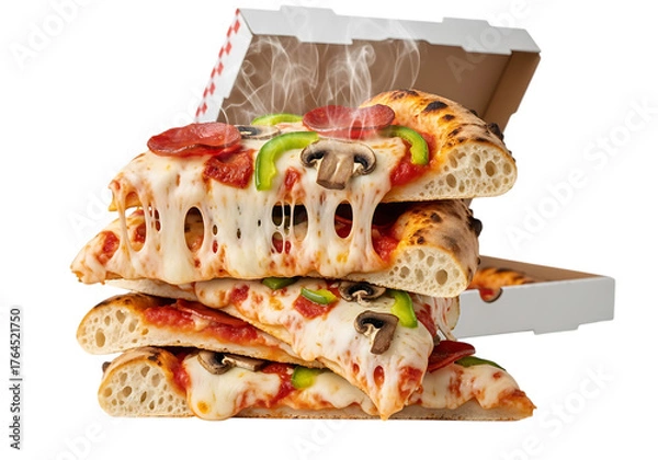 Obraz pizza on a white background