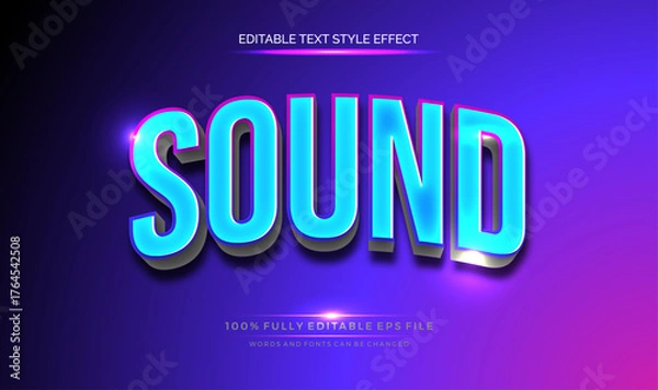 Fototapeta A vibrant Modern Text Effect, text style. Editable text files vector illustration.