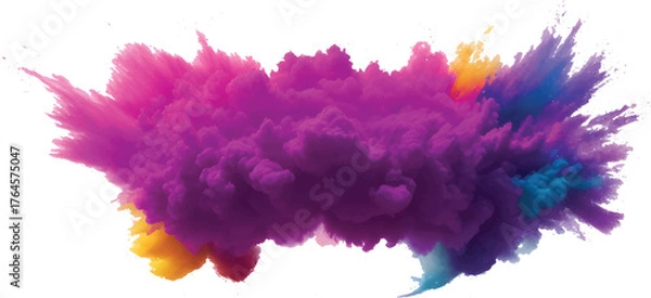 Fototapeta Abstract watercolor background with colorful ink splashes on white paper, a vibrant artistic texture and design element