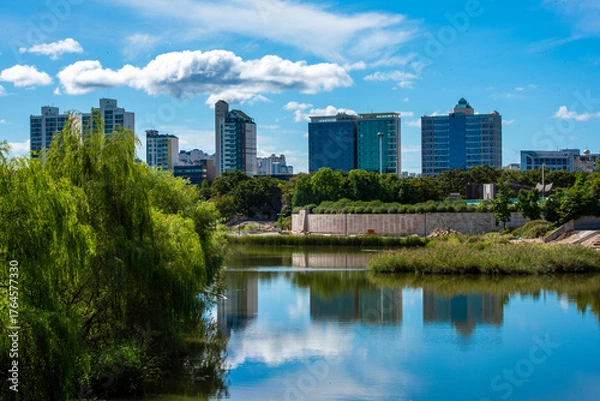 Fototapeta 도심의 아름다운 가을날
