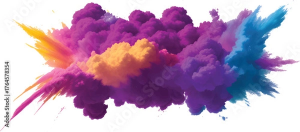 Fototapeta Abstract watercolor ink splashes with pink stains create a vibrant grunge texture background illustration for artistic design on white paper