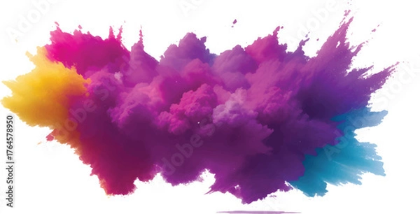 Fototapeta Abstract watercolor paint background with colorful ink splashes and splatter texture design on paper