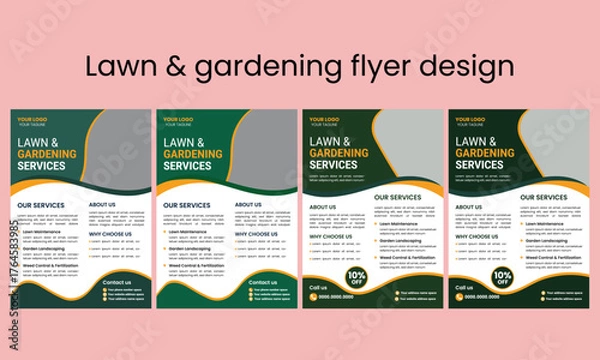 Obraz : This editable social media flyer template enhances your garden services' online presence. It is perfect for promoting landscaping, lawn care, and outdoor design services across various platforms
