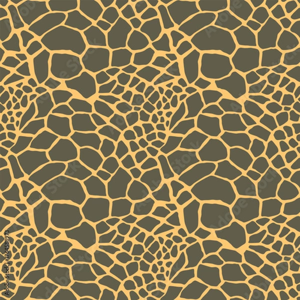Fototapeta Abstract modern giraffe seamless pattern. Animals trendy background. Colorful decorative vector stock illustration for print, card, postcard, fabric, textile. Modern ornament of stylized skin.
