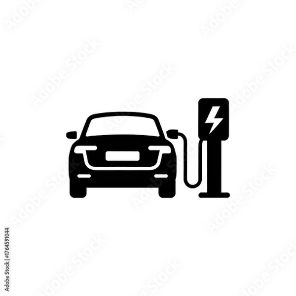 Obraz CARTELLO VETTORIALE DI UN MACCHINA ELETTRICA IN RICARICA 4