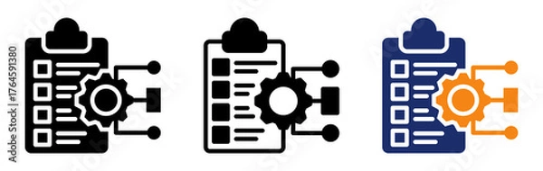 Fototapeta Development Plan Icon Collection Glyph & Mixed Style 