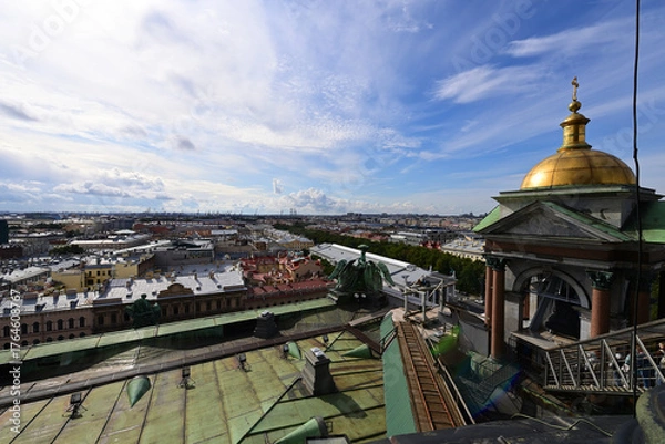Obraz Beautiful view of St. Petersburg from the colonnade of St. Isaac's Cathedral.