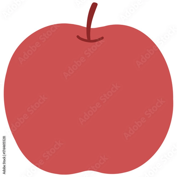Obraz red apple fruit hand drawn