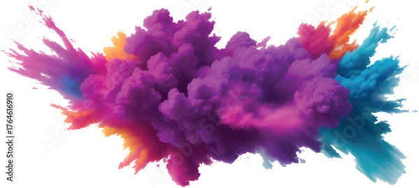 Fototapeta An abstract watercolor background with colorful ink splashes creates a textured artistic pattern suitable for design and illustration