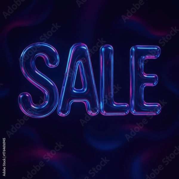 Obraz Neon Glass SALE Text