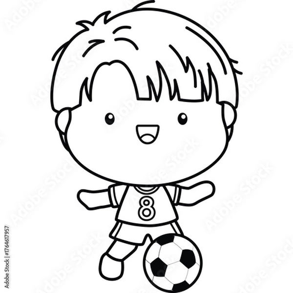 Obraz a cute vector of a soccer player 