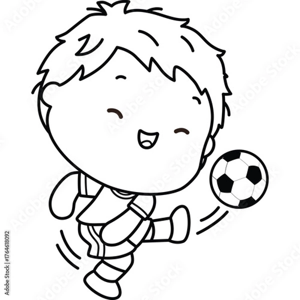 Obraz a cute vector of a soccer player 