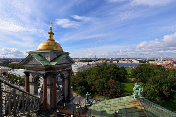 Obraz Beautiful view of St. Petersburg from the colonnade of St. Isaac's Cathedral.
