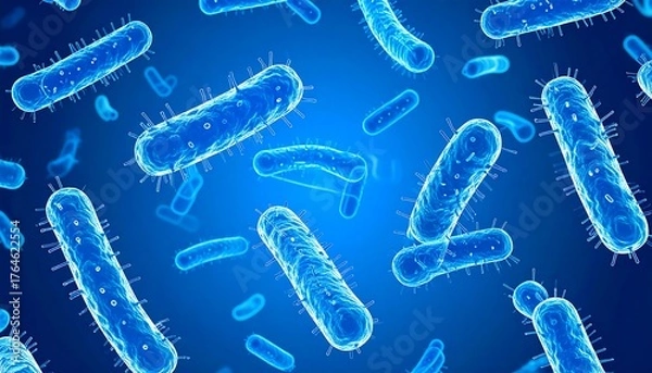 Fototapeta Animated microscopic bacteria (1)