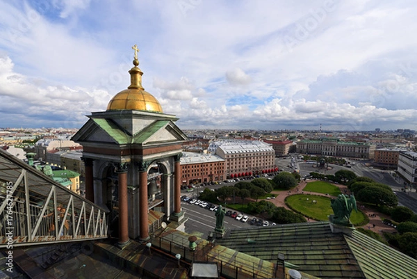 Obraz Beautiful view of St. Petersburg from the colonnade of St. Isaac's Cathedral.