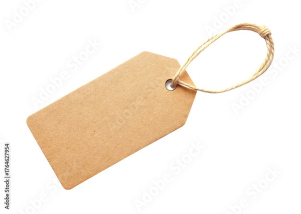 Fototapeta Paper label isolated on white background