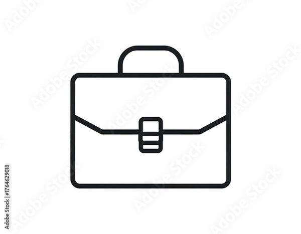 Fototapeta Simple black outline briefcase