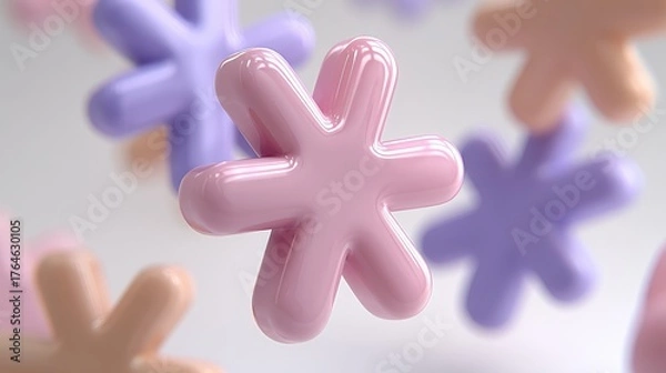 Obraz Vibrant 3D Snowflake Chaos in Winter Background - High-Quality and Stunning Visuals Captured in 8K Resolution