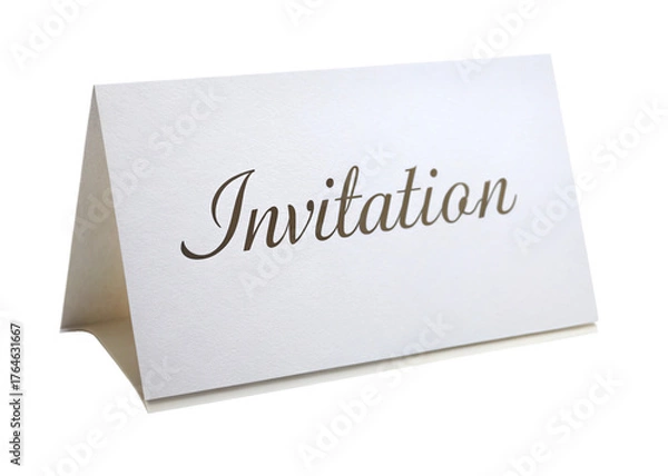 Fototapeta Invitation card paper isolated on white background 2