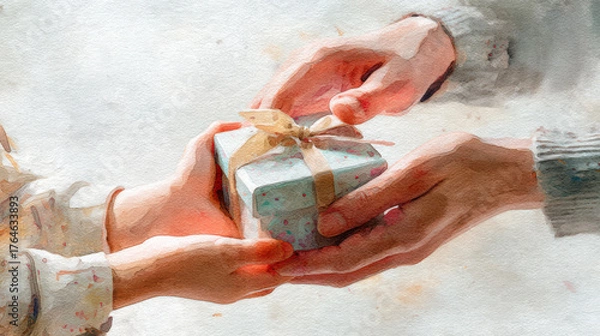 Obraz プレゼントを渡す手