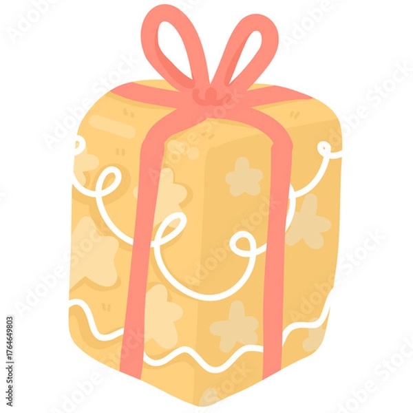 Obraz Cute Christmas Gift Box Illustration