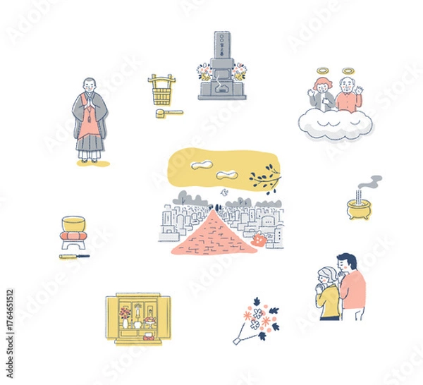 Obraz 仏事のさまざまなイメージ　セット1